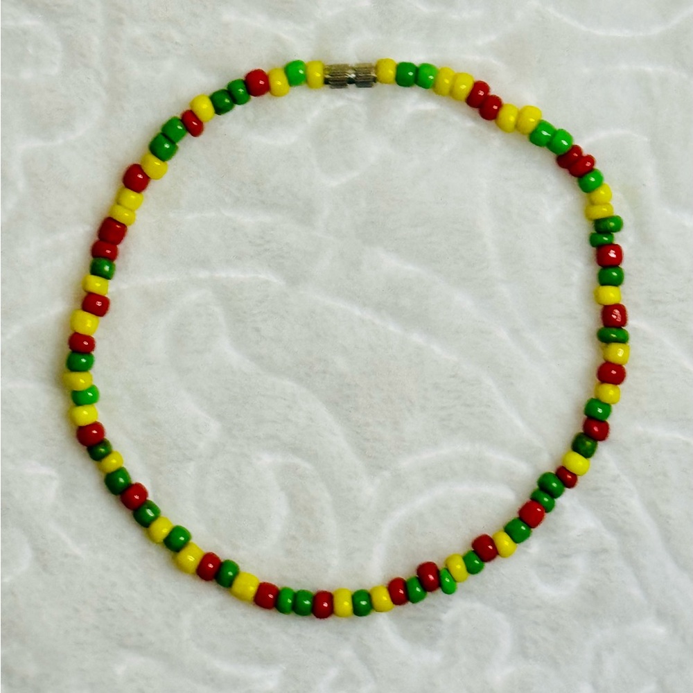 Colorful Beaded Bracelet or Anklet with twist clasp